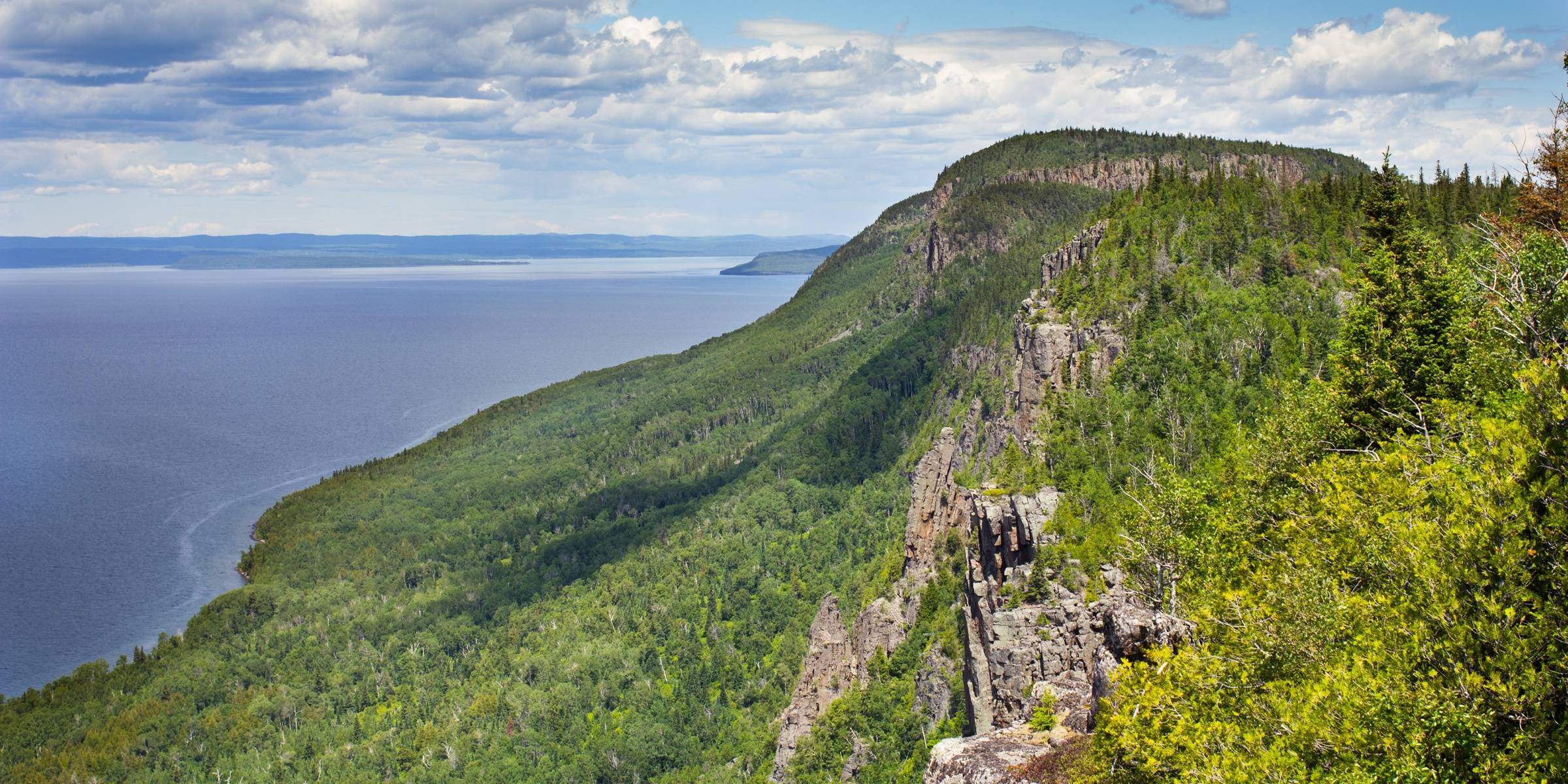 Sleeping Giant Provincial Park rising from Lake Superior, Thunder Bay, Northern Ontario